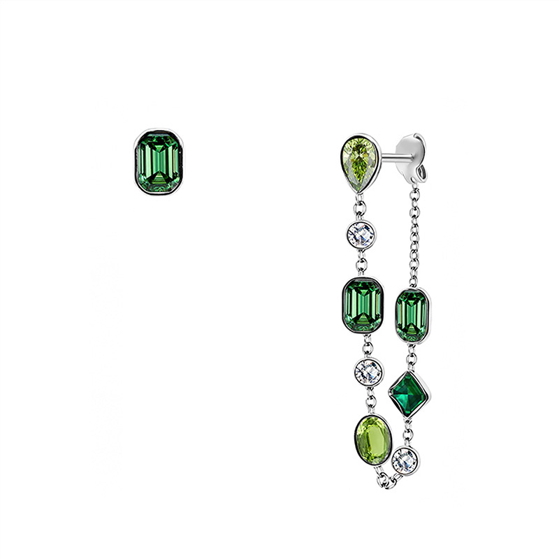 ORECCHINI ASIMMETRICI CON ZIRCONI GEOMETRICI COLORATI - FFJ2663C846
