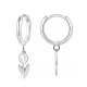 ORECCHINI A CERCHIO CON PENDENTE TULIPANO IN SMALTO COLORATO - FJ2646D042