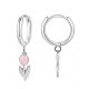 ORECCHINI A CERCHIO CON PENDENTE TULIPANO IN SMALTO COLORATO - FJ2646D042