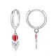 ORECCHINI A CERCHIO CON PENDENTE TULIPANO IN SMALTO COLORATO - FJ2646D042