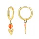 ORECCHINI A CERCHIO CON PENDENTE TULIPANO IN SMALTO COLORATO - FJ2646D043