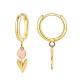 ORECCHINI A CERCHIO CON PENDENTE TULIPANO IN SMALTO COLORATO - FJ2646D043