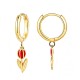 ORECCHINI A CERCHIO CON PENDENTE TULIPANO IN SMALTO COLORATO - FJ2646D043