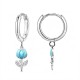 ORECCHINI A CERCHIO CON PENDENTE TULIPANO IN SMALTO E STRASS - FJ2648D038