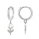 ORECCHINI A CERCHIO CON PENDENTE TULIPANO IN SMALTO E STRASS - FJ2648D038