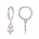 ORECCHINI A CERCHIO CON PENDENTE TULIPANO IN SMALTO E STRASS - FJ2648D038