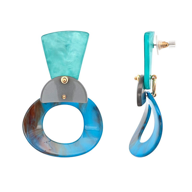 ORECCHINI PENDENTI GEOMETRICI IN ACRILICO - FT2456B998