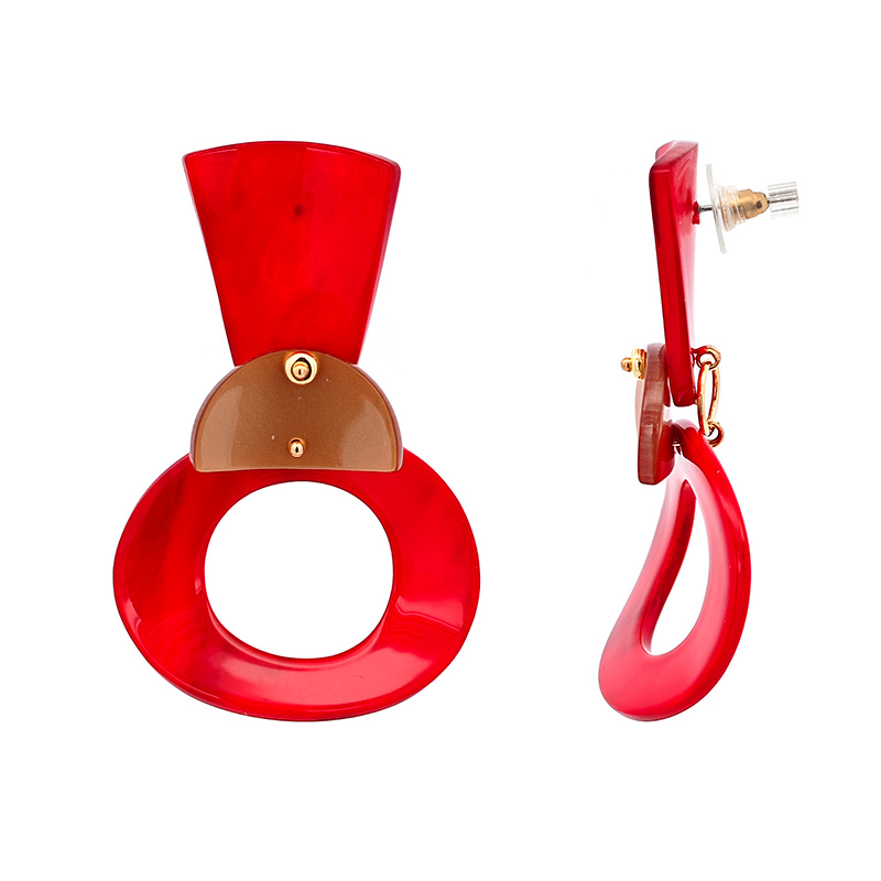 ORECCHINI PENDENTI GEOMETRICI IN ACRILICO - FT2456B998