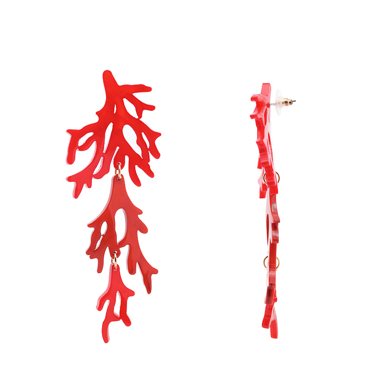 ORECCHINI PENDENTI CON CORALLI IN ACRILICO - FT2460B997