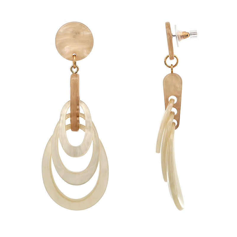 ORECCHINI PENDENTI CON OVALI IN ACRILICO - FT2460C2