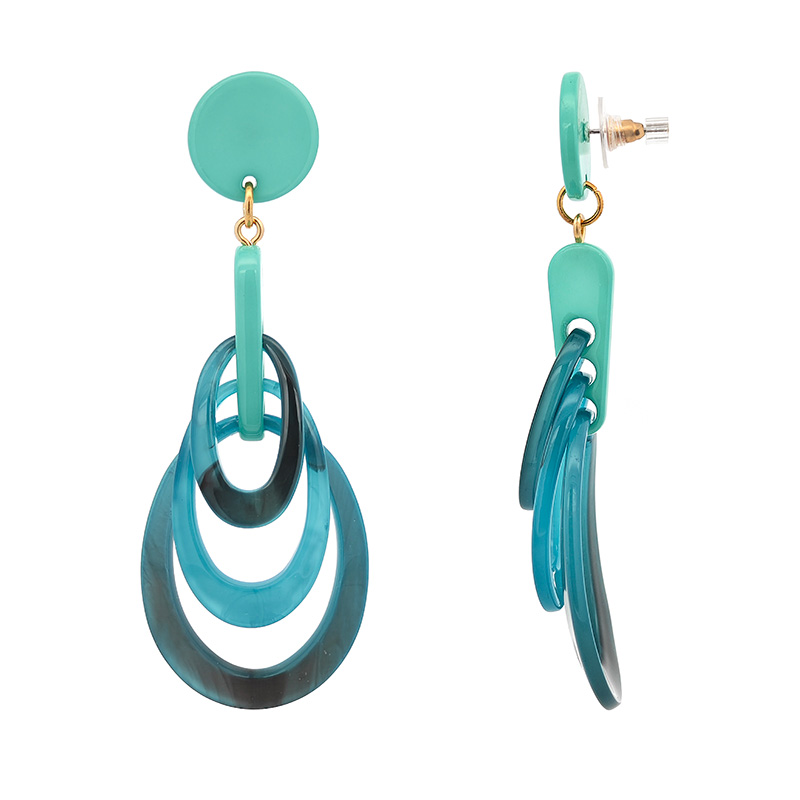 ORECCHINI PENDENTI CON OVALI IN ACRILICO - FT2460C2