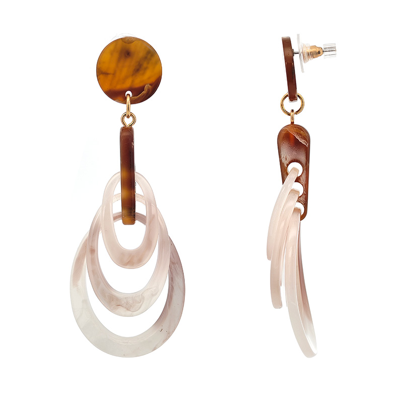 ORECCHINI PENDENTI CON OVALI IN ACRILICO - FT2460C2