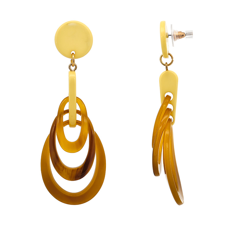 ORECCHINI PENDENTI CON OVALI IN ACRILICO - FT2460C2