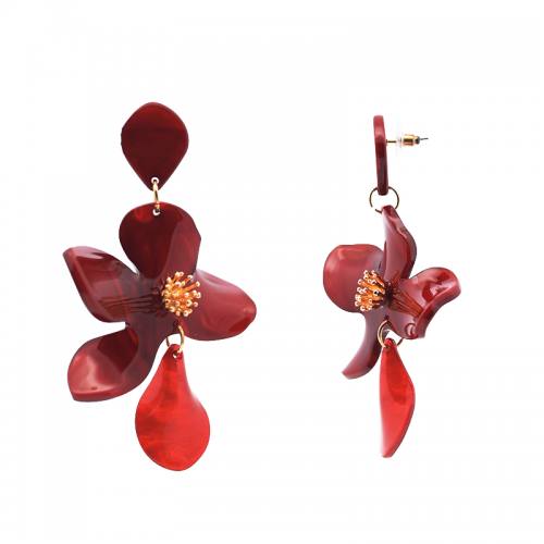 ORECCHINI PENDENTI CON FIORE IN ACRILICO - FT2476B629