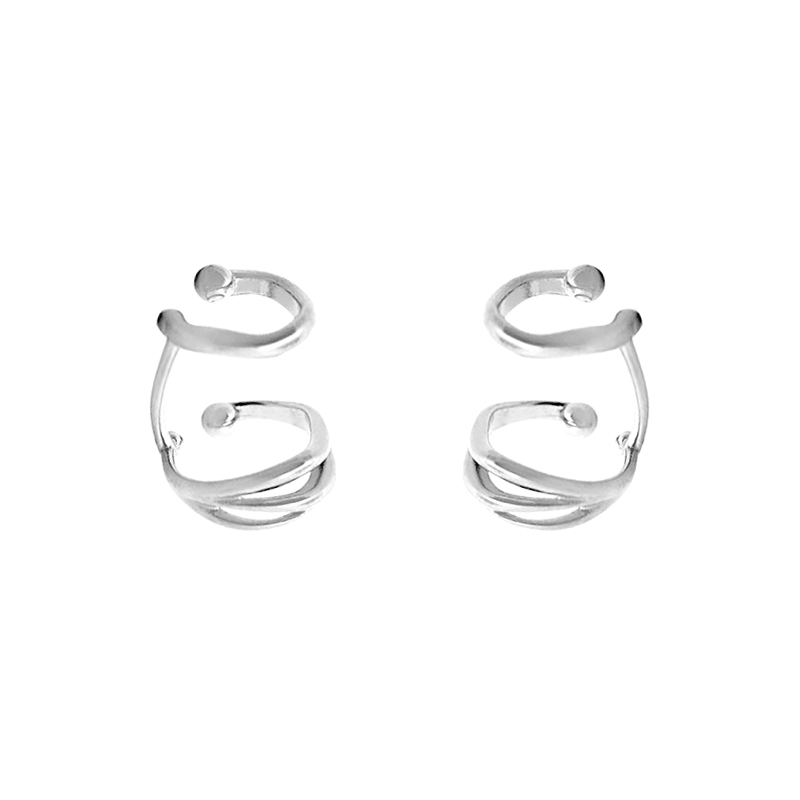 COPPIA DI EAR CUFF A DOPPIO CERCHIO ONDULATO – GD25704B909