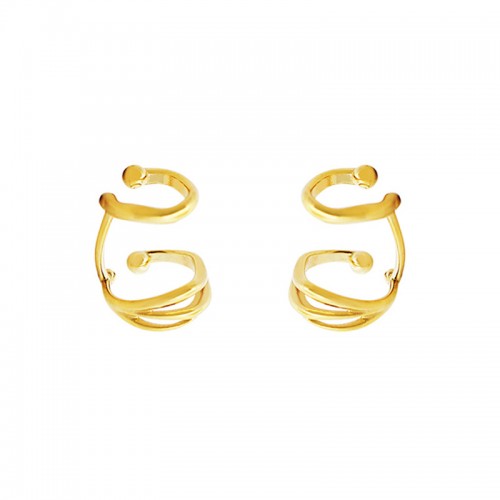 COPPIA DI EAR CUFF A DOPPIO CERCHIO ONDULATO – GD25704B909