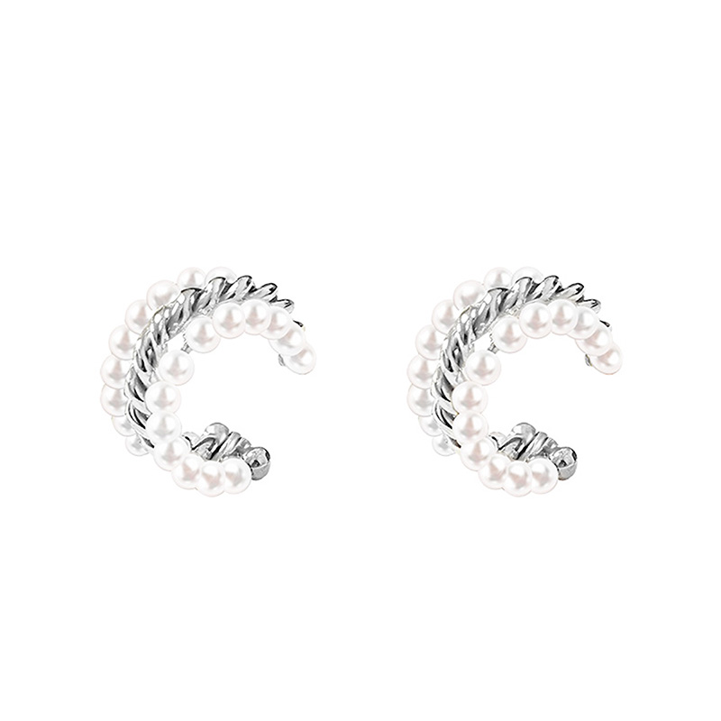 COPPIA DI EAR CUFF A TRIPLO CERCHIO CON PERLE - GD25704B910