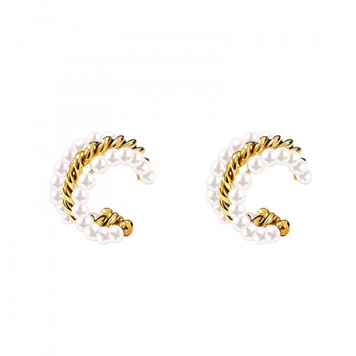 COPPIA DI EAR CUFF A TRIPLO CERCHIO CON PERLE - GD25704B910