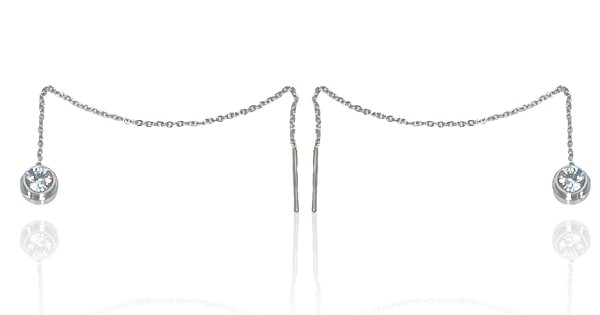 Reffeer Orecchini pendenti asimmetrici in argento Sterling 925 massiccio con luna, stella, per donne, adolescenti, ragazze, con zirconia cubica, Argento sterling, Zirconia cubica