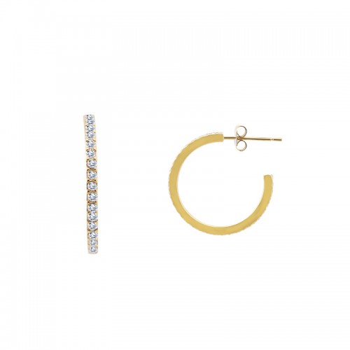 ORECCHINI A CERCHIO CON ZIRCONE - JN24104B778