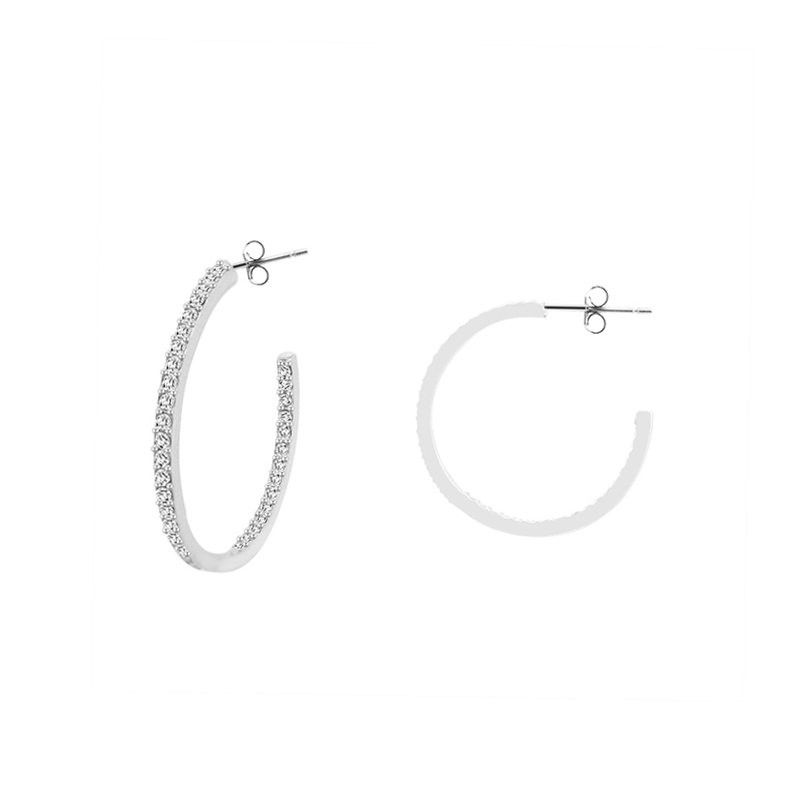 ORECCHINI A CERCHIO CON ZIRCONE - JN24104B779