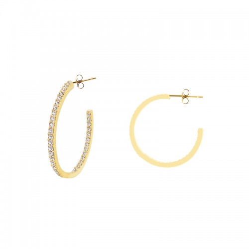 ORECCHINI A CERCHIO CON ZIRCONE - JN24104B779
