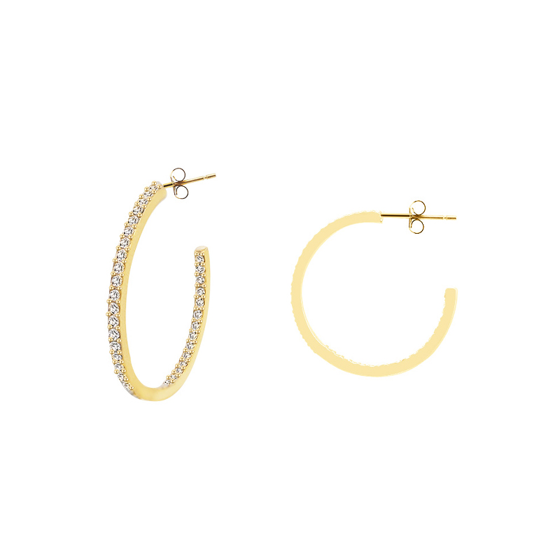 ORECCHINI A CERCHIO CON ZIRCONE - JN24104B779
