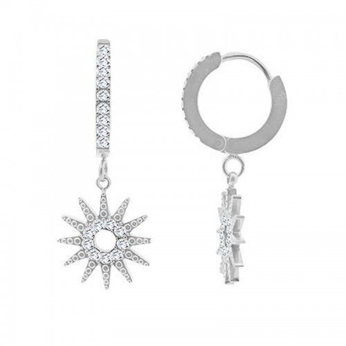 ORECCHINI A CERCHIO CON SOLE ZIRCONIA - JN24744A880