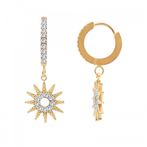 ORECCHINI A CERCHIO CON SOLE ZIRCONIA - JN24744A880