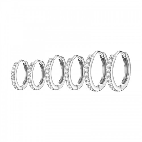 SET DI 6 ORECCHINI A CERCHIO CON ZIRCONI - JN25132C201