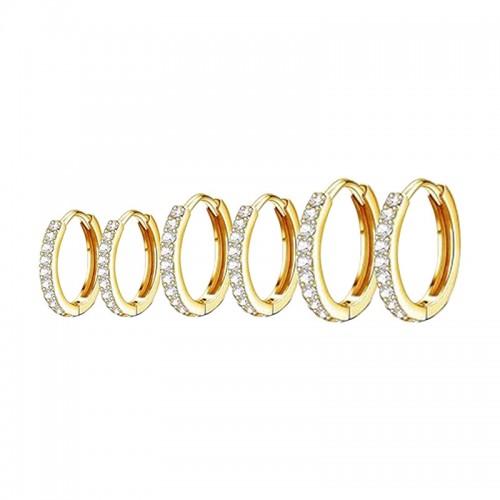 SET DI 6 ORECCHINI A CERCHIO CON ZIRCONI - JN25132C201