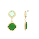 ORECCHINI PENDENTI CON CRISTALLI QUADRATI COLORATI - MDD2512E ORECCHINI PENDENTI CON CRISTALLI QUADRATI COLORATI - MDD2512E