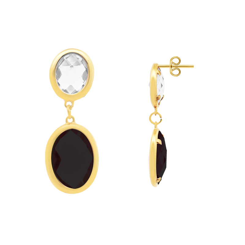 ORECCHINI PENDENTI CON CRISTALLI OVALI COLORATI - MDD2516E ORECCHINI PENDENTI CON CRISTALLI OVALI COLORATI - MDD2516E
