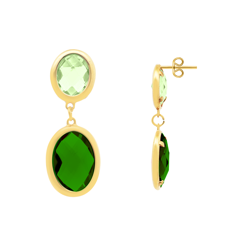 ORECCHINI PENDENTI CON CRISTALLI OVALI COLORATI - MDD2516E ORECCHINI PENDENTI CON CRISTALLI OVALI COLORATI - MDD2516E