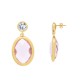 ORECCHINI PENDENTI CON CRISTALLO ROTONDO E OVALE COLORATO - MY25664C246