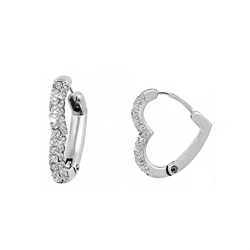 ORECCHINI A CERCHIO CUORE CON ZIRCONI - MY2572C323/C334