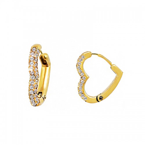 ORECCHINI A CERCHIO CUORE CON ZIRCONI - MY2572C323/C334