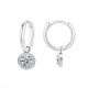ORECCHINI A CERCHIO CON PENDENTE ROTONDO IN ZIRCONE - MY25736B464