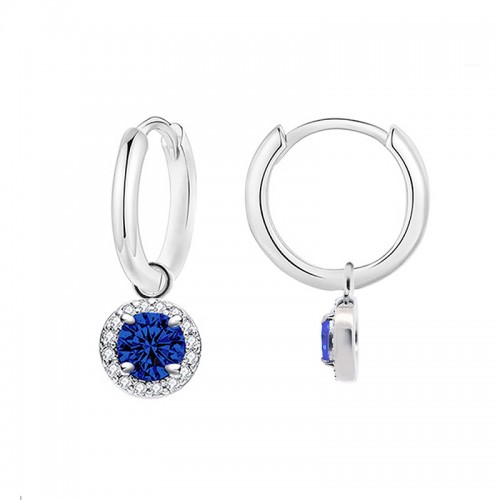 ORECCHINI A CERCHIO CON PENDENTE ROTONDO IN ZIRCONE - MY25736B464