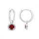 ORECCHINI A CERCHIO CON PENDENTE ROTONDO IN ZIRCONE - MY25736B464