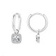 ORECCHINI A CERCHIO CON PENDENTE QUADRATO IN ZIRCONE - MY25736B470