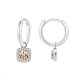 ORECCHINI A CERCHIO CON PENDENTE QUADRATO IN ZIRCONE - MY25736B470