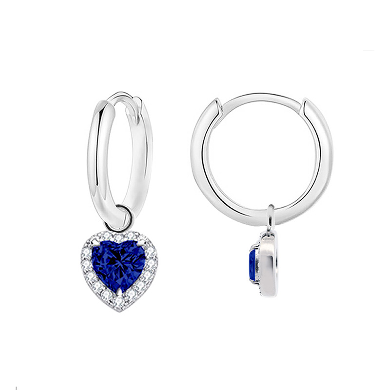ORECCHINI A CERCHIO CON PENDENTE CUORE IN ZIRCONE - MY25736B473