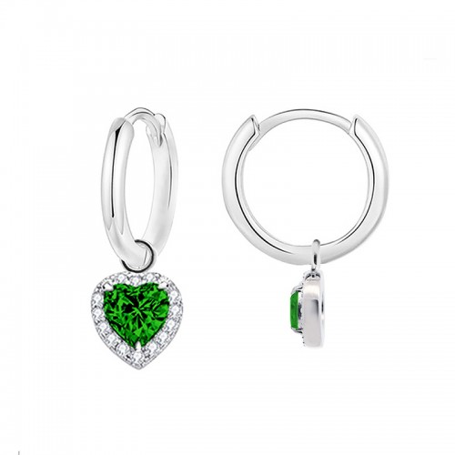 ORECCHINI A CERCHIO CON PENDENTE CUORE IN ZIRCONE - MY25736B473