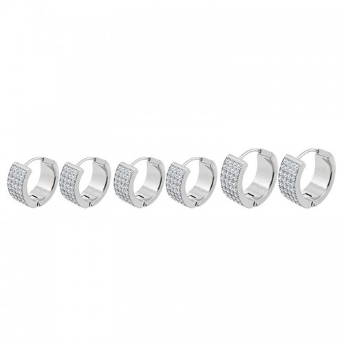 SET DI 6 ORECCHINI A CERCHIO CON ZIRCONI A QUATTRO FILE - MY2580C292