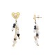 ORECCHINI CUORE CON PENDENTI DI PERLINE - NK2112480F75 ORECCHINI CUORE CON PENDENTI DI PERLINE - NK2112480F75