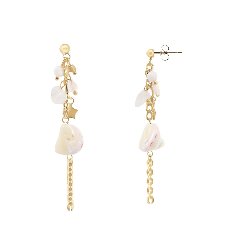 ORECCHINI PENDENTI CON PIETRA E CONCHIGLIA - NK2112480F96 ORECCHINI PENDENTI CON PIETRA E CONCHIGLIA - NK2112480F96