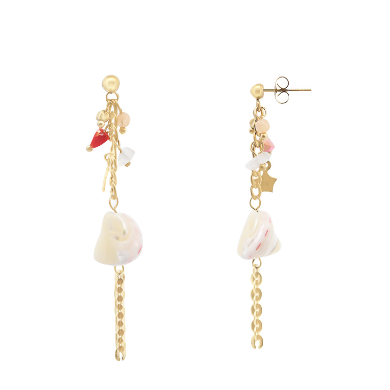 ORECCHINI PENDENTI CON PIETRA E CONCHIGLIA - NK2112480F96 ORECCHINI PENDENTI CON PIETRA E CONCHIGLIA - NK2112480F96