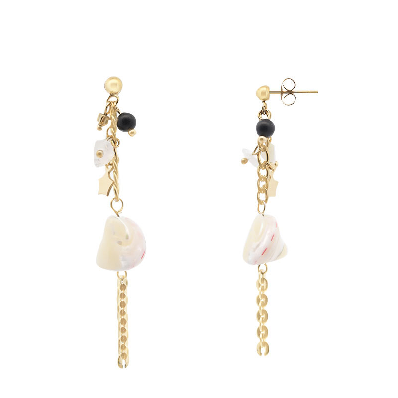 ORECCHINI PENDENTI CON PIETRA E CONCHIGLIA - NK2112480F96 ORECCHINI PENDENTI CON PIETRA E CONCHIGLIA - NK2112480F96