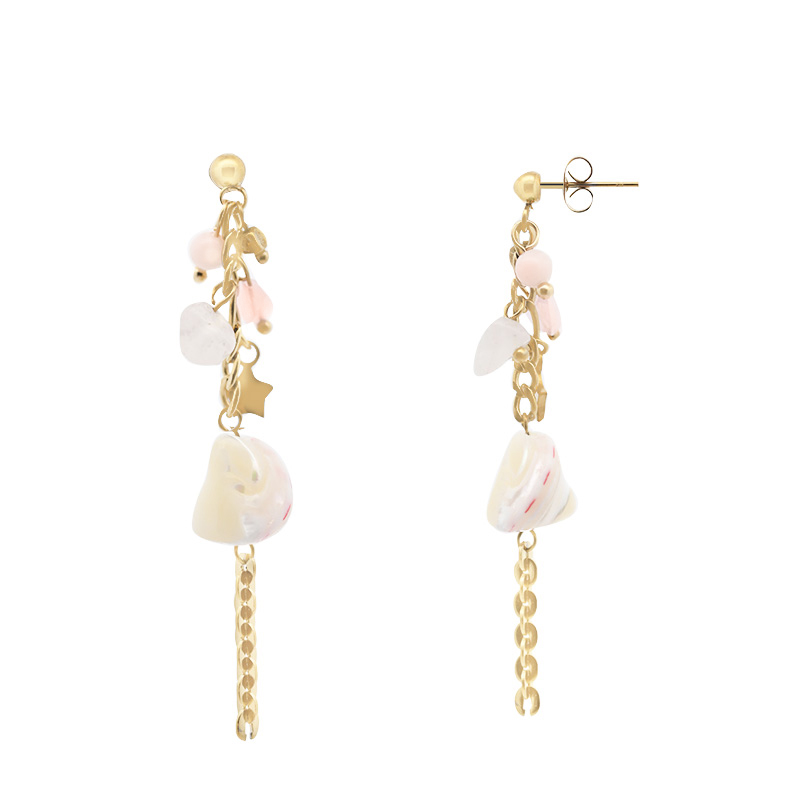 ORECCHINI PENDENTI CON PIETRA E CONCHIGLIA - NK2112480F96 ORECCHINI PENDENTI CON PIETRA E CONCHIGLIA - NK2112480F96